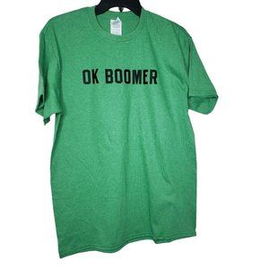 Delta Pro Weights Crew Neck Ok Boomer Men Green/Black Cotton T-Shirt